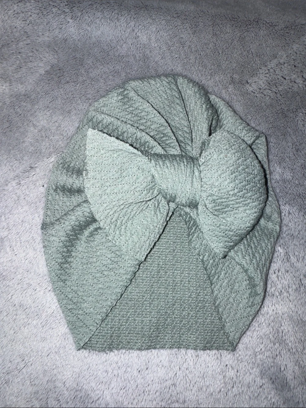 Knot Bow Knit Turban Hat - Sage Green